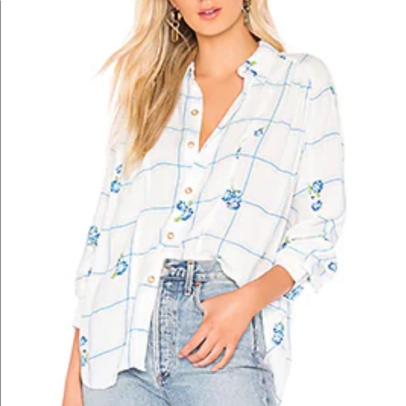 Free People window to my heart button down size large - Picture 1 of 7